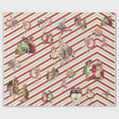 Alice Queen of Hearts Dutchess Knight Humpty Cadeaupapier (Vlak)