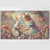 Alice Rabbit Fantasy Mushroom Woodland Decoupage Tissuepapier (Voorkant)
