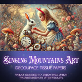 Alice Rabbit Fantasy Mushroom Woodland Decoupage Tissuepapier