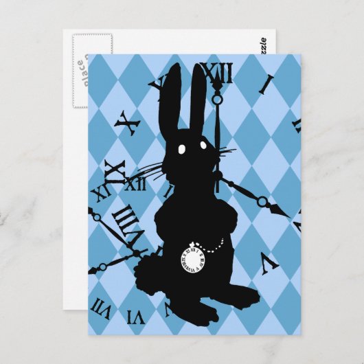 Alice Rabbit Late Briefkaart (Voorkant / Achterkant)