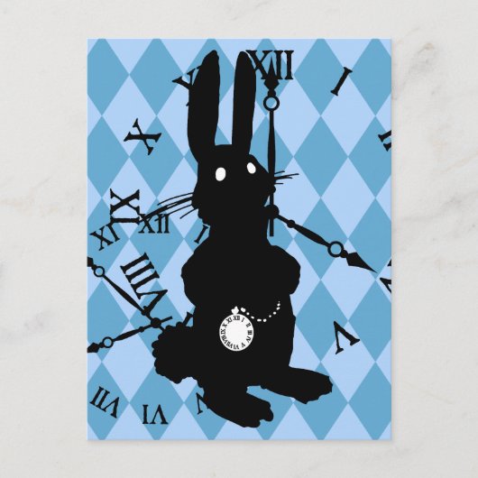 Alice Rabbit Late Briefkaart (Voorkant)