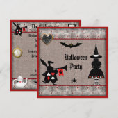 Alice & Rabbit Wonderland Halloween Party Invites Kaart (Voorkant / Achterkant)