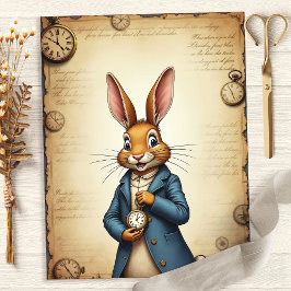 Alice Rabbit Zakhorloge Kunst Scrapbook Papier