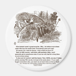 Alice Red Queen die op dezelfde plek blijft Magneet