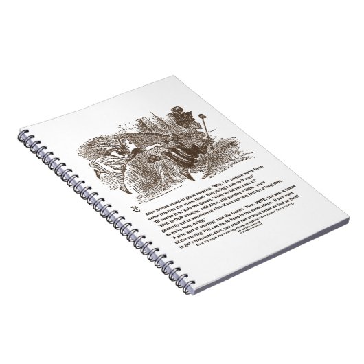 Alice Red Queen die op dezelfde plek blijft Notitieboek (Rechterzijde)