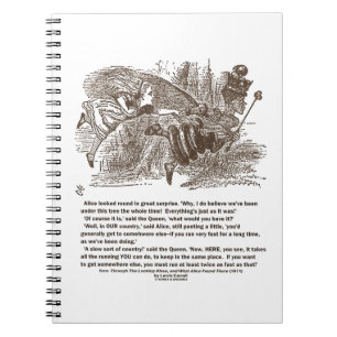 Alice Red Queen die op dezelfde plek blijft Notitieboek