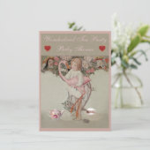 Alice & Roze Baby shower Tea Party Kaart (Staand voorkant)