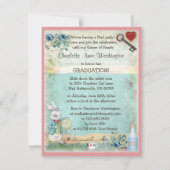 Alice & Roze Flamingo Graduation Party Kaart (Achterkant)