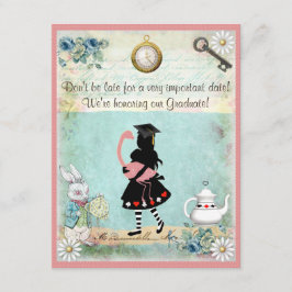 Alice & Roze Flamingo Graduation Party Kaart