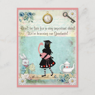 Alice & Roze Flamingo Graduation Party Kaart
