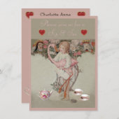 Alice & Roze Flamingo Sip & See Baby shower Kaart (Voorkant / Achterkant)