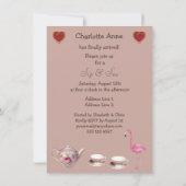 Alice & Roze Flamingo Sip & See Baby shower Kaart (Achterkant)