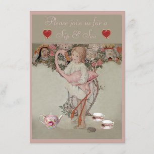 Alice & Roze Flamingo Sip & See Baby shower Kaart