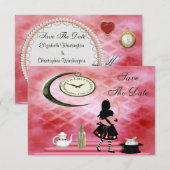 Alice & Roze Flamingo Trouwdag - Bewaar de Datum Save The Date (Voorkant / Achterkant)