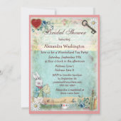 Alice & Roze Vrijgezellenfeest Tea Party Kaart (Achterkant)