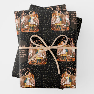 Alice Speelkaarten Zwart Inpakpapier Vel