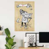 Alice spelen croquet met een flamingo poster (Thuiskantoor)