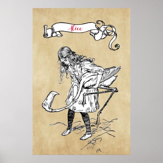 Alice spelen croquet met een flamingo poster (Voorkant)