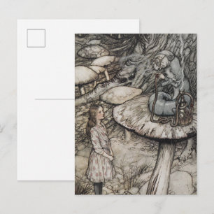 Alice sprekend met de Rups Klein Briefkaart