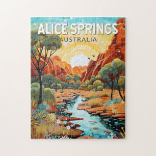 Alice Springs Australië Travel Art Vintage Legpuzzel