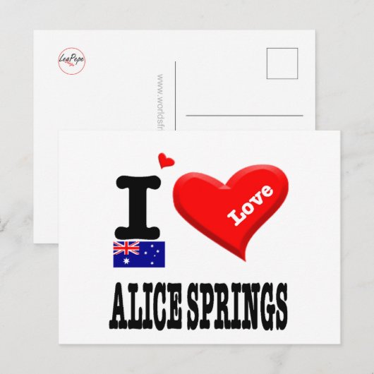 ALICE SPRINGS - I Love - Briefkaart (Voorkant / Achterkant)