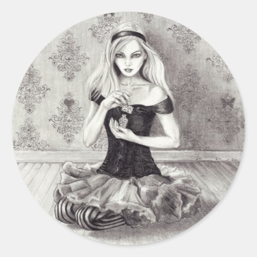 Alice Sticker Alice in Wonderland Sticker (Voorkant)