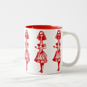  Alice Stretched in Wonderland Tweekleurige Koffiemok