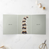 Alice Tea Cup Zestigste verjaardag Drieluik Wenskaart (Binnen)