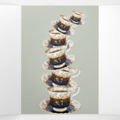 Alice Tea Cup Zestigste verjaardag Drieluik Wenskaart (Binnenkant midden)