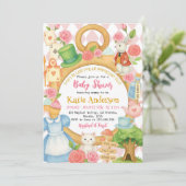 Alice Tea Party Baby shower Uitnodiging (Staand voorkant)