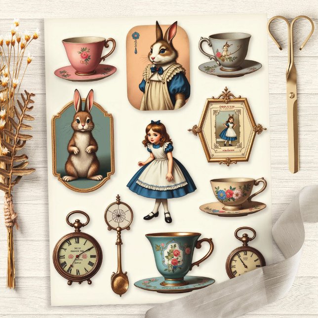  Alice Tea Party Fussy Cut Collectie (Creator heeft geüpload)