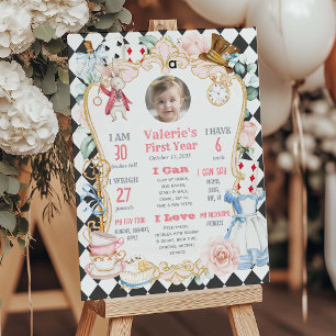 Alice Tea Party In ONEderland-1e Verjaardag Stat Poster