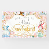 Alice tea party Onederland, Girl eerste verjaardag Spandoek (Horizontaal)