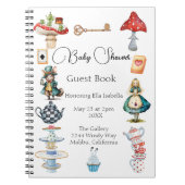 Alice Tea Party thema Baby shower gast Notitieboek (Voorkant)