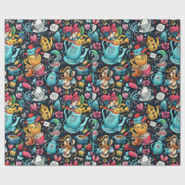 Alice Tea party thema Cadeaupapier