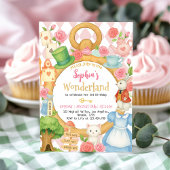 Alice Tea Party Wonderland verjaardagsuitnodiging Kaart