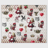 Alice, tenniel, zwarte en rode koningin van de har cadeaupapier (Vlak)