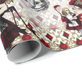 Alice, tenniel, zwarte en rode koningin van de har cadeaupapier (Rol Hoek)