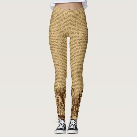 Alice Text en Border Brown Leggings (Voorkant)