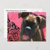Alice the Boxer Pup van Jen Geraghty Briefkaart (Voorkant / Achterkant)