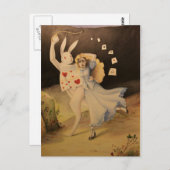 Alice & The Rabbit met Watch - Handschets Briefkaart (Voorkant / Achterkant)