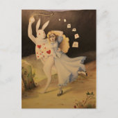 Alice & The Rabbit met Watch - Handschets Briefkaart (Voorkant)