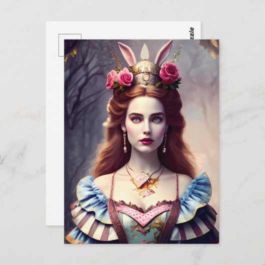 Alice the Rabbit Queen Briefkaart (Voorkant / Achterkant)