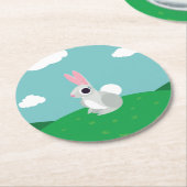 Alice the Rabbit Ronde Kartonnen Onderzetter (Gebogen)