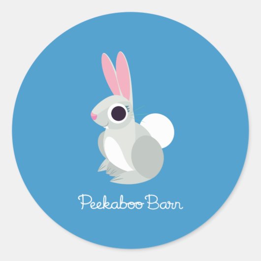 Alice the Rabbit Ronde Sticker (Voorkant)