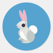 Alice the Rabbit Ronde Sticker (Voorkant)