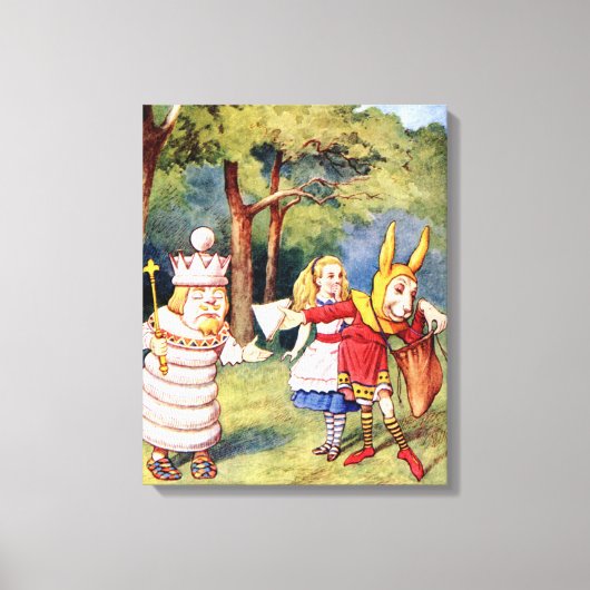 Alice the White King & the Rabbit als Court Jester Canvas Afdruk (Voorkant)