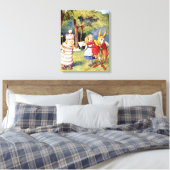 Alice the White King & the Rabbit als Court Jester Canvas Afdruk (Insitu (Slaapkamer))