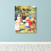 Alice the White King & the Rabbit als Court Jester Canvas Afdruk (Insitu (Houten vloer))