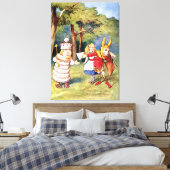 Alice the White King & the Rabbit als Court Jester Canvas Afdruk (Insitu (Slaapkamer))
